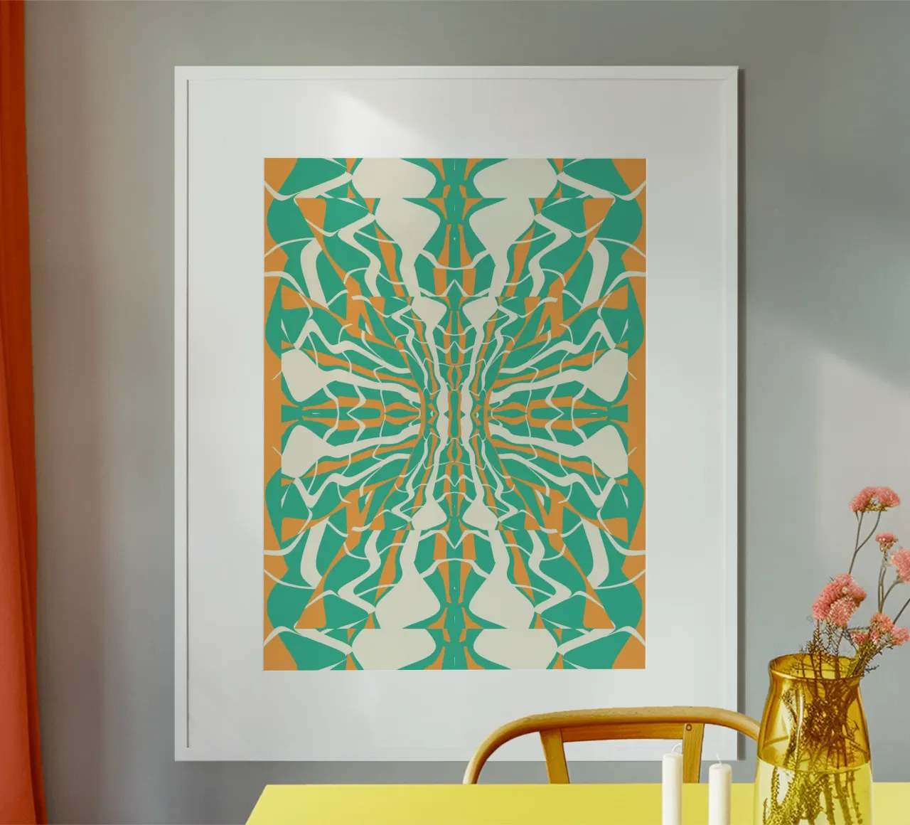 Pattern Bizarre 08 poster con telaio in legno da Little Dean
