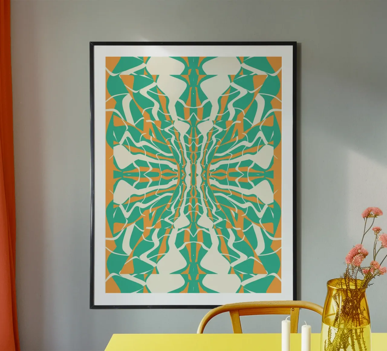 Pattern Bizarre 08 poster con telaio in legno da Little Dean