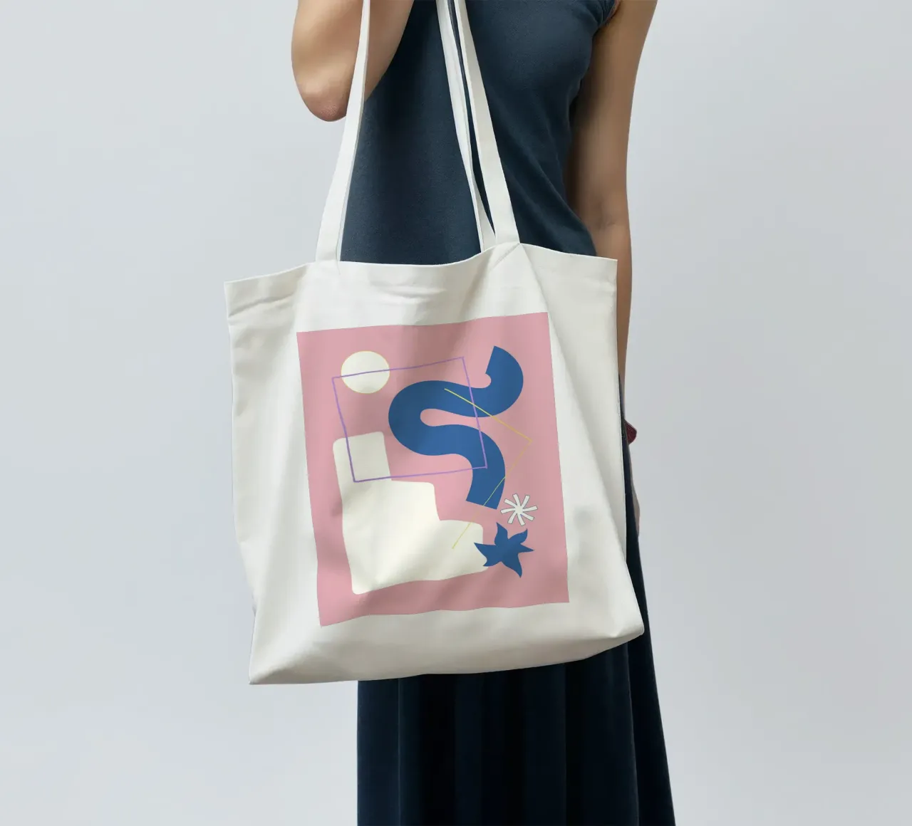 Shape composition tote bag by Little Dean