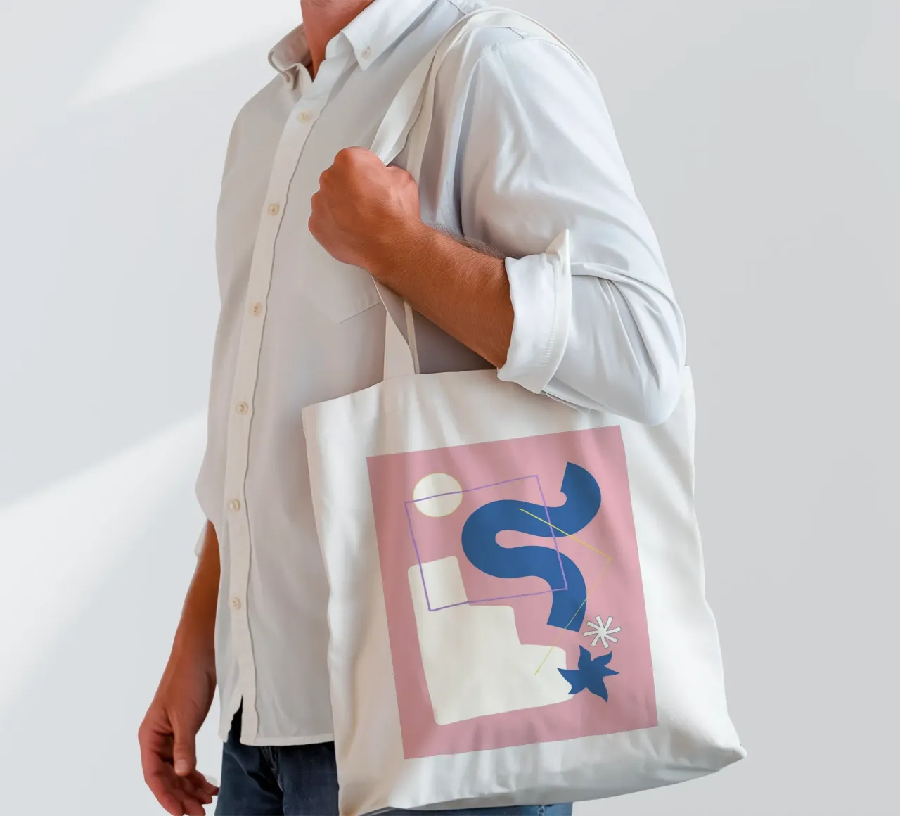 Shape composition tote bag by Little Dean