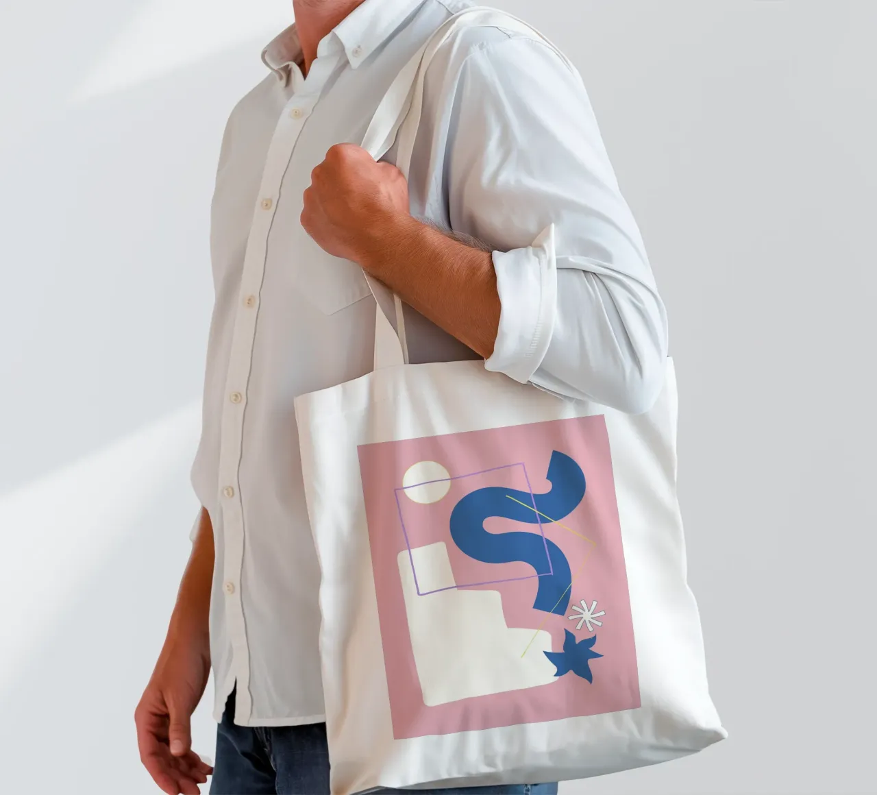 Shape composition tote bag by Little Dean