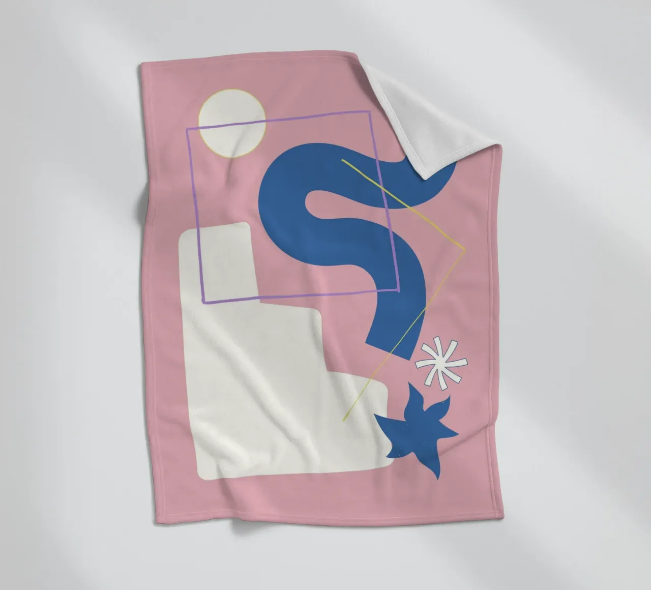 Shape composition fleece blanket by Little Dean