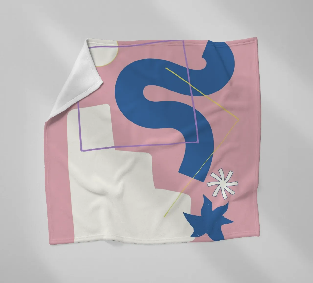 Shape composition fleece blanket by Little Dean