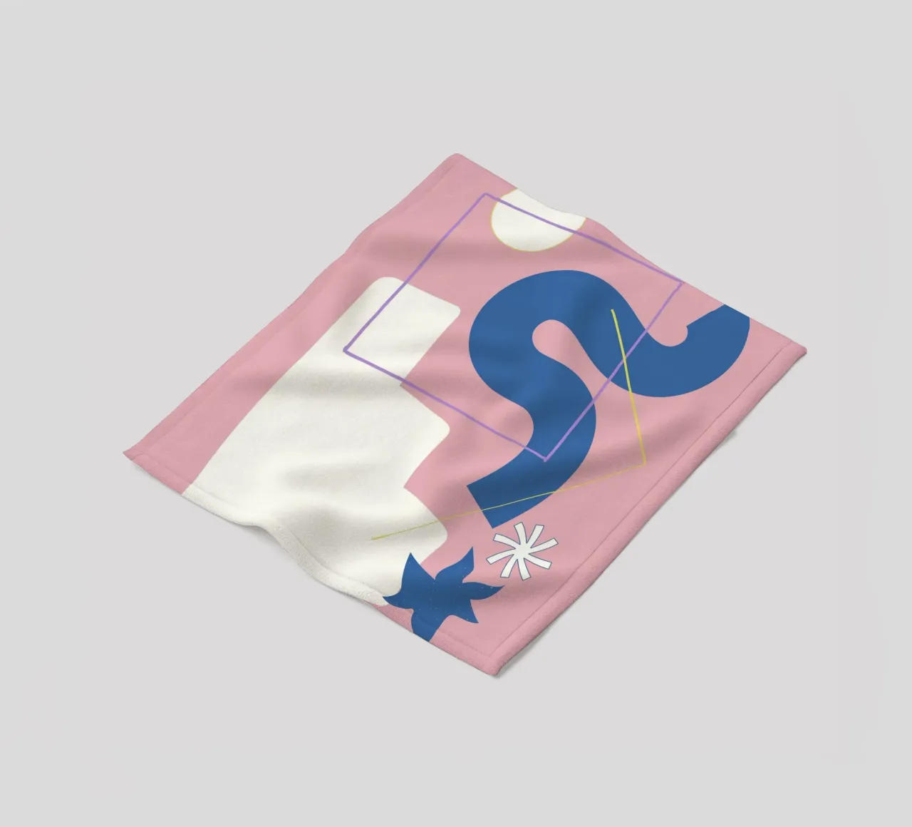 Shape composition fleece blanket by Little Dean