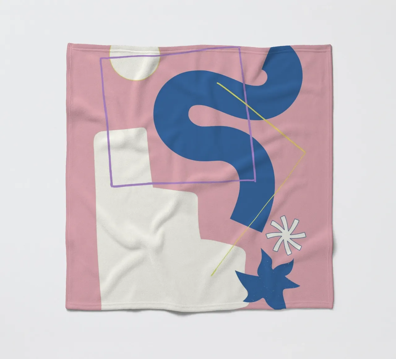 Shape composition fleece blanket by Little Dean