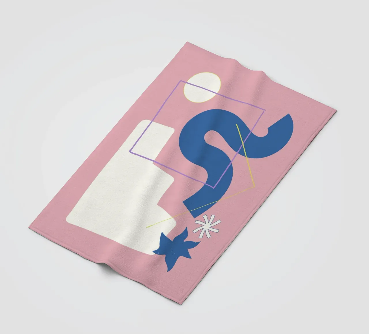 Shape composition fleece blanket by Little Dean