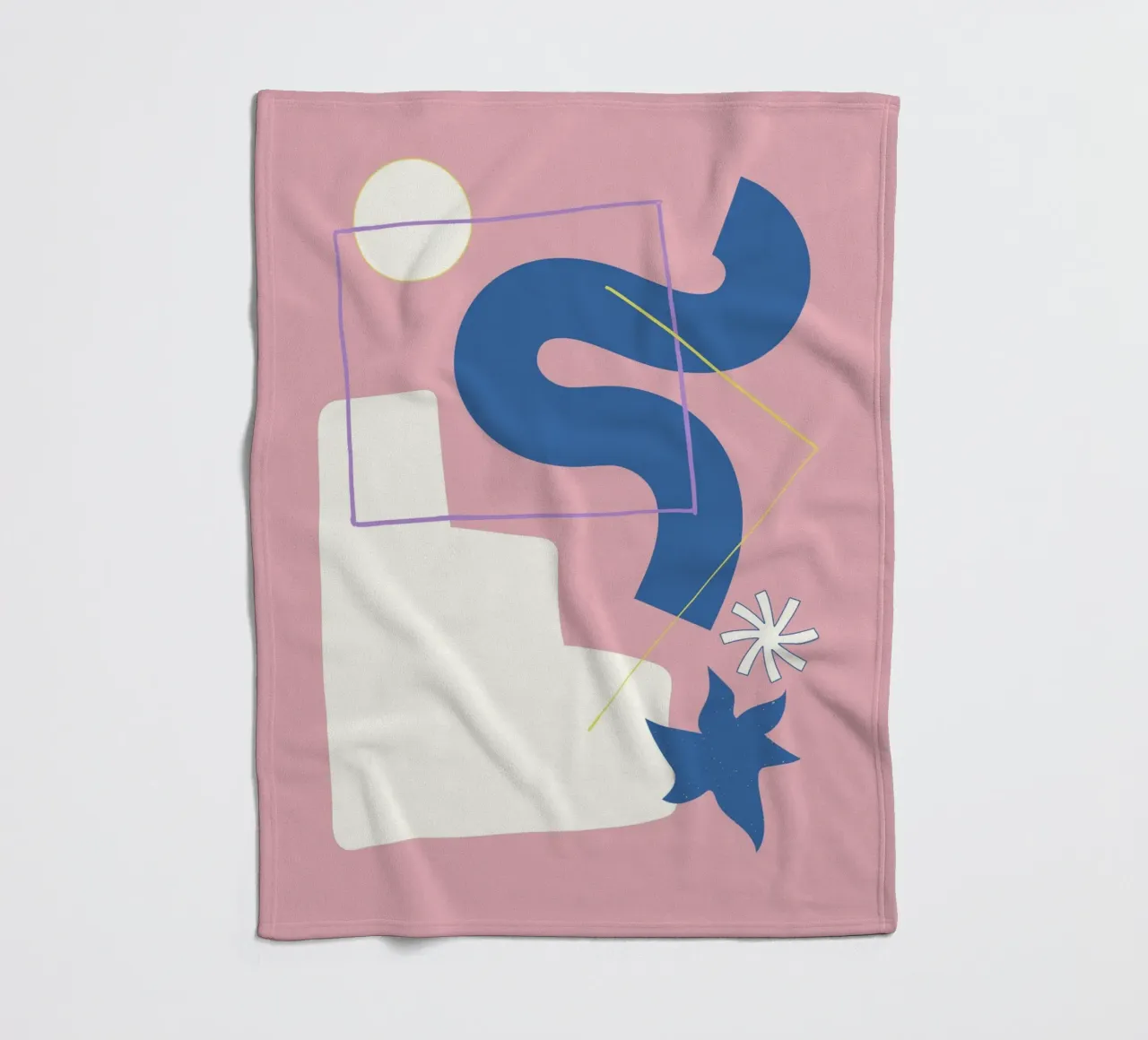 Shape composition fleece blanket by Little Dean
