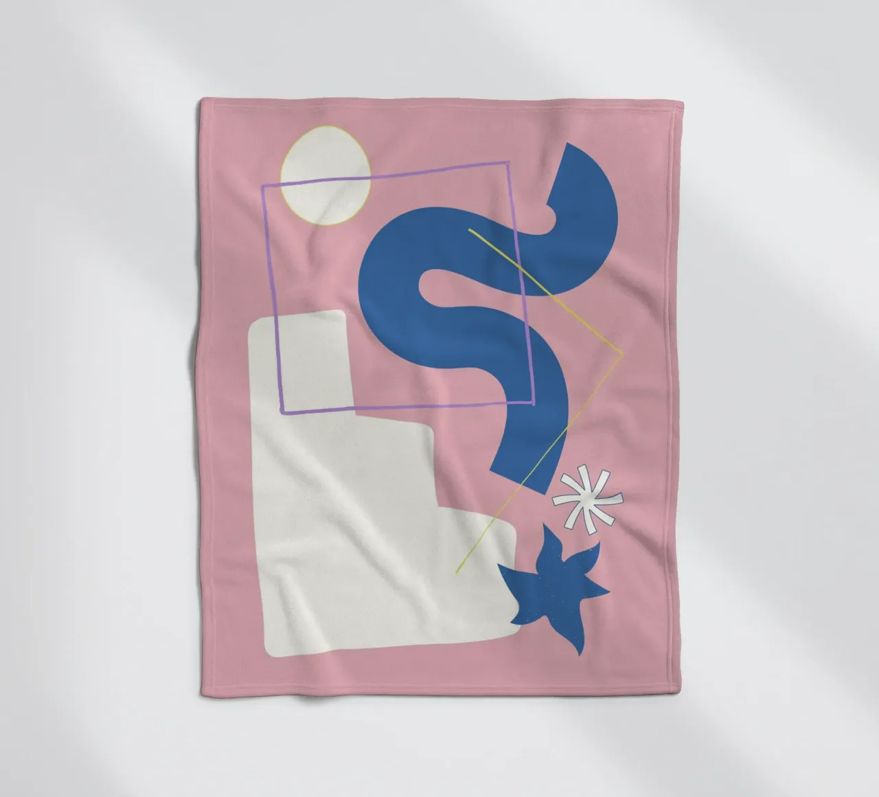 Shape composition fleece blanket by Little Dean