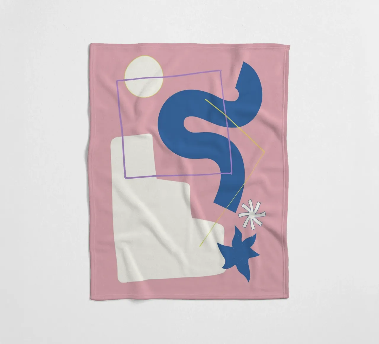 Shape composition fleece blanket by Little Dean