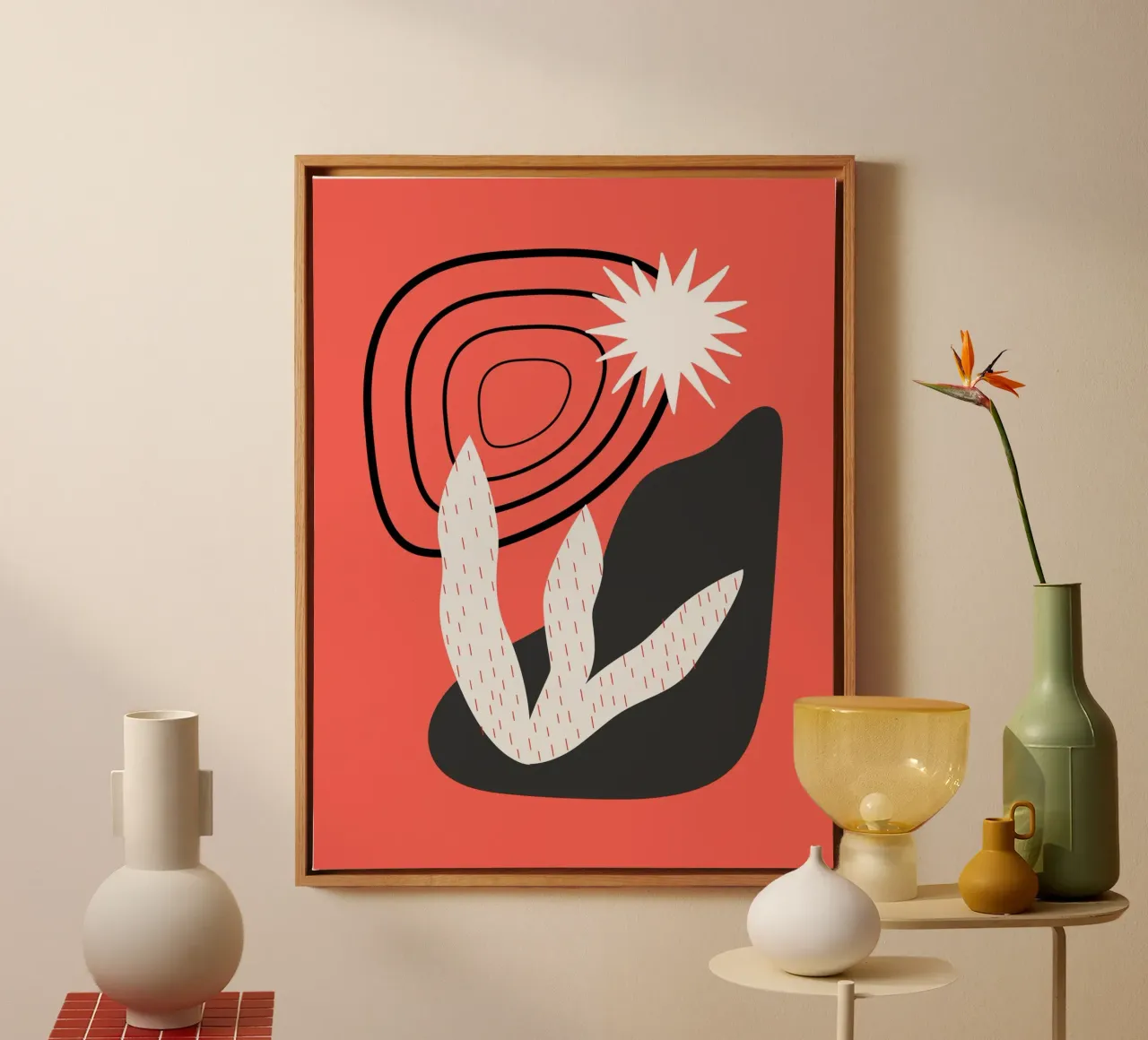 Landschappelijke compositie canvas met Baklijst van Little Dean