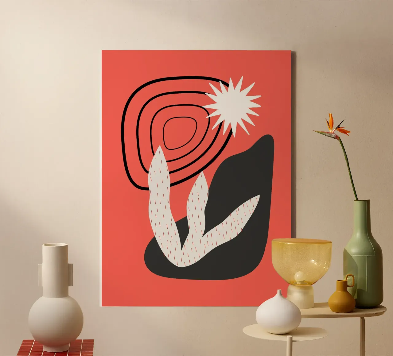 Landschappelijke compositie canvas met Baklijst van Little Dean