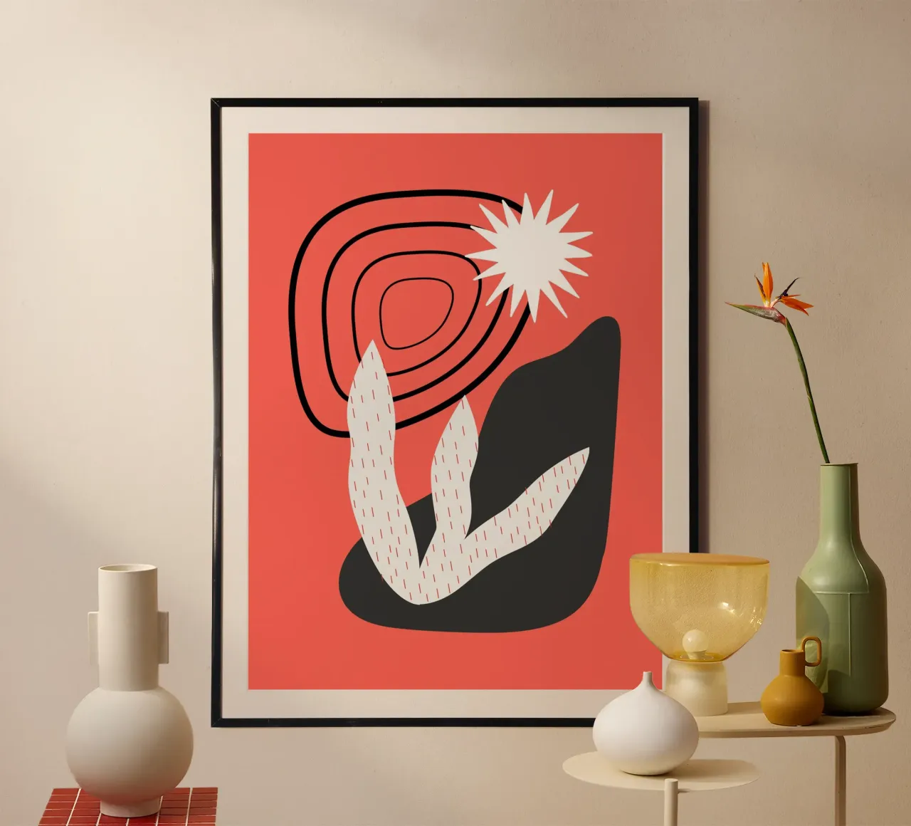 Composizione del paesaggio poster con telaio in alluminio da Little Dean