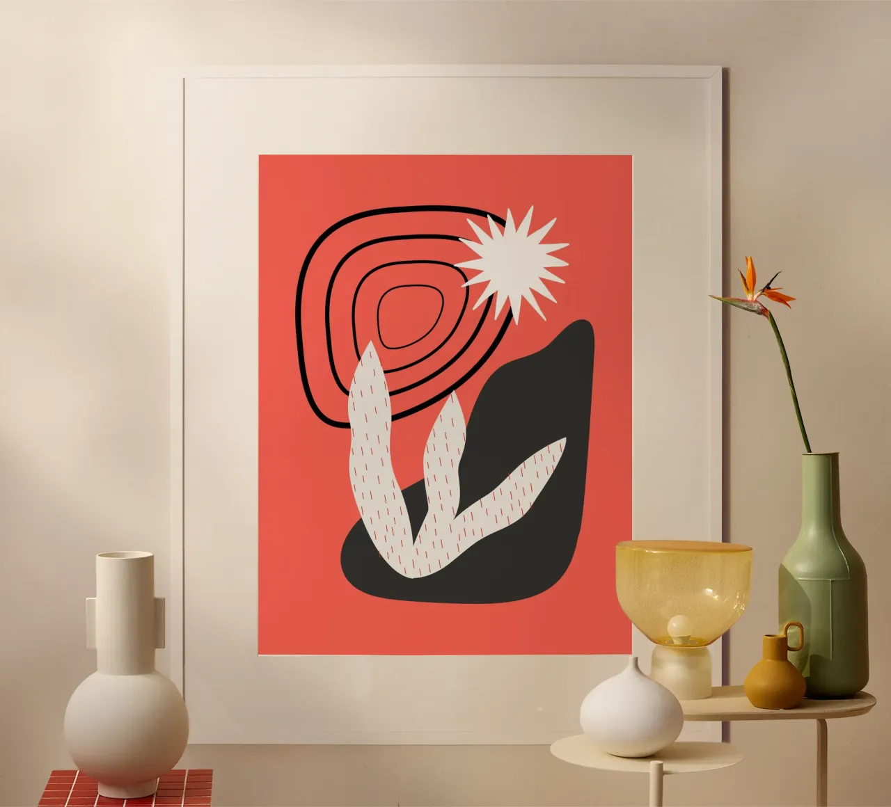 Composizione del paesaggio poster con telaio in alluminio da Little Dean