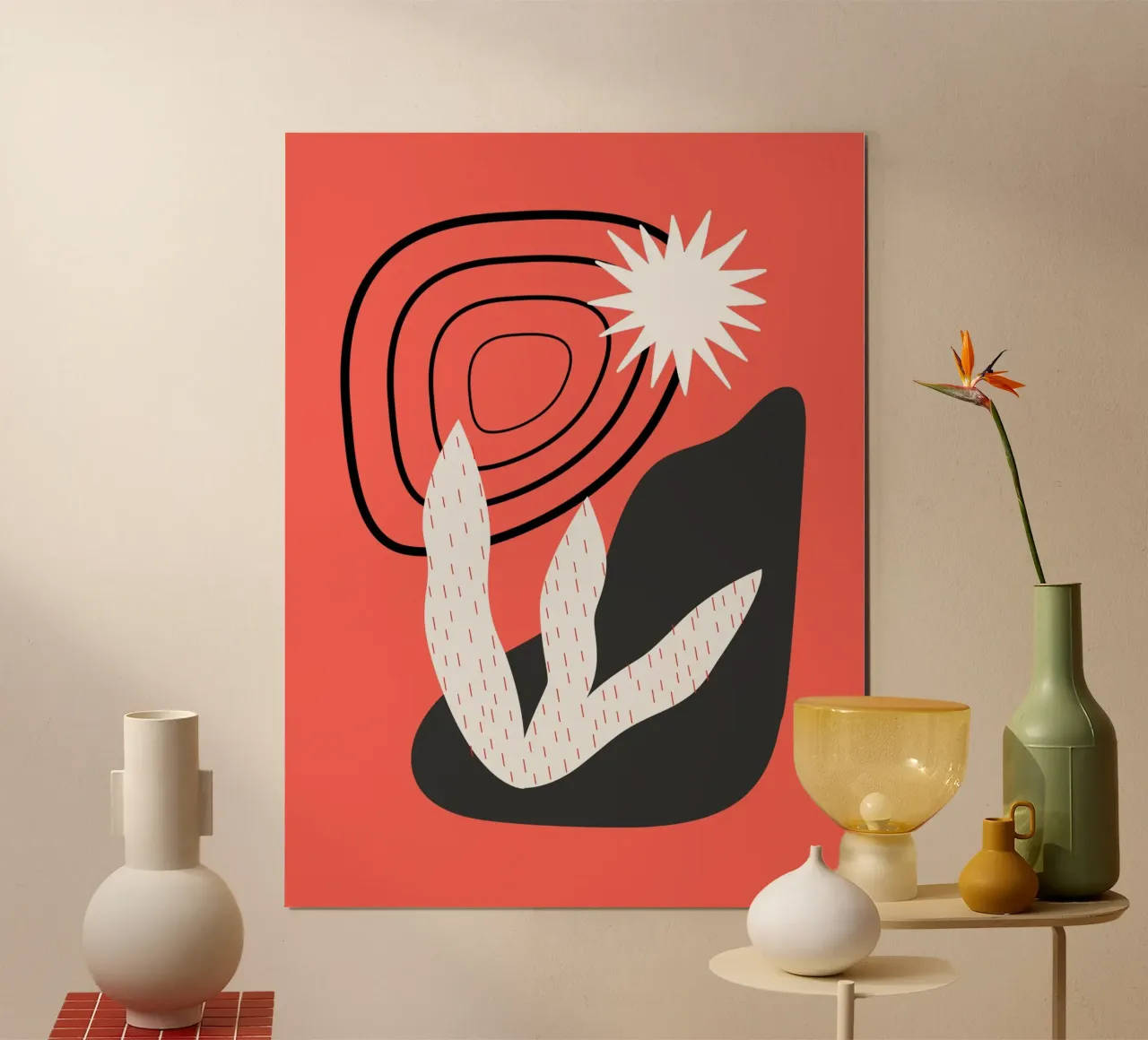 Composizione del paesaggio poster con telaio in alluminio da Little Dean