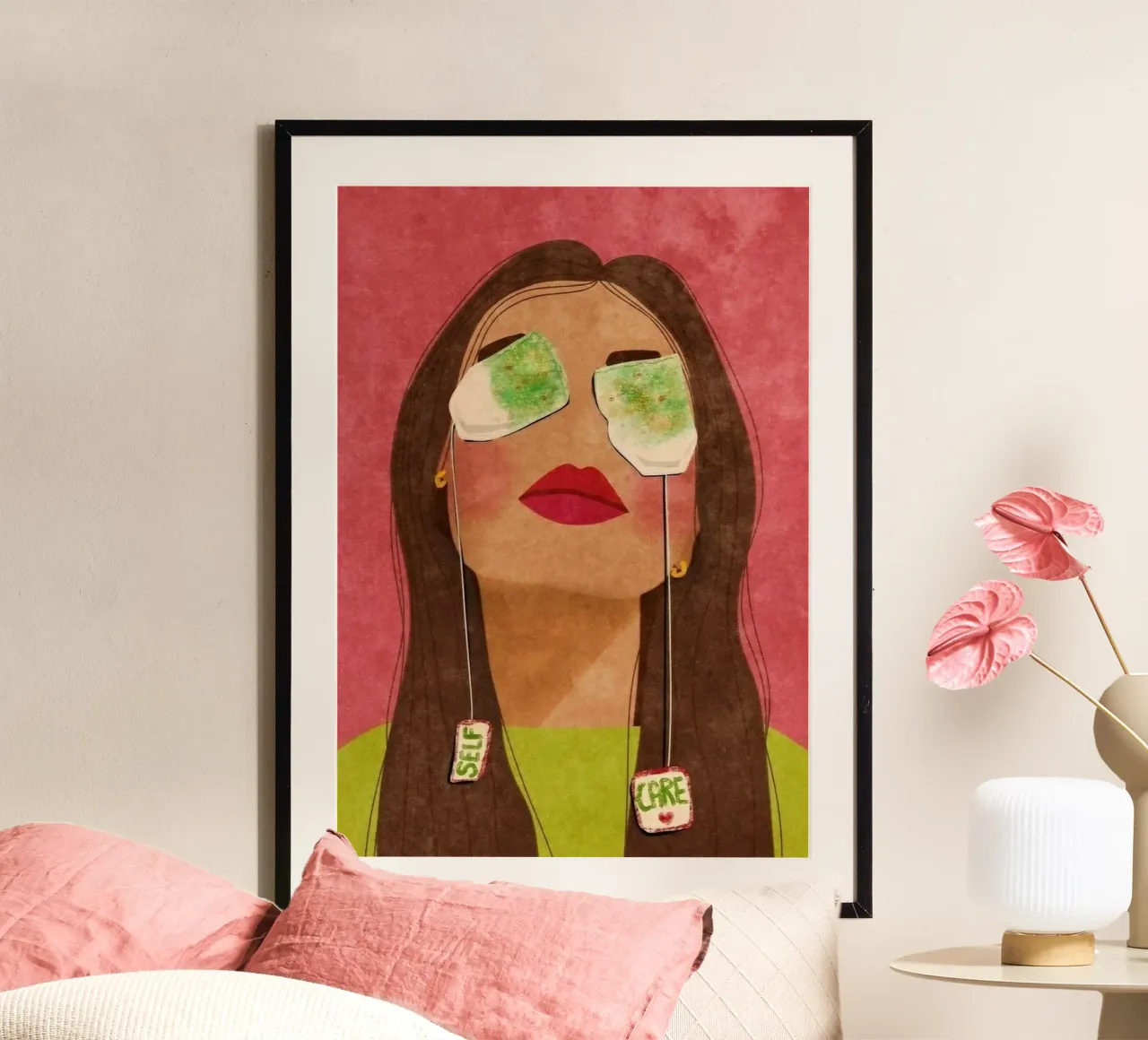 girl with tea on eye poster da vicgaler