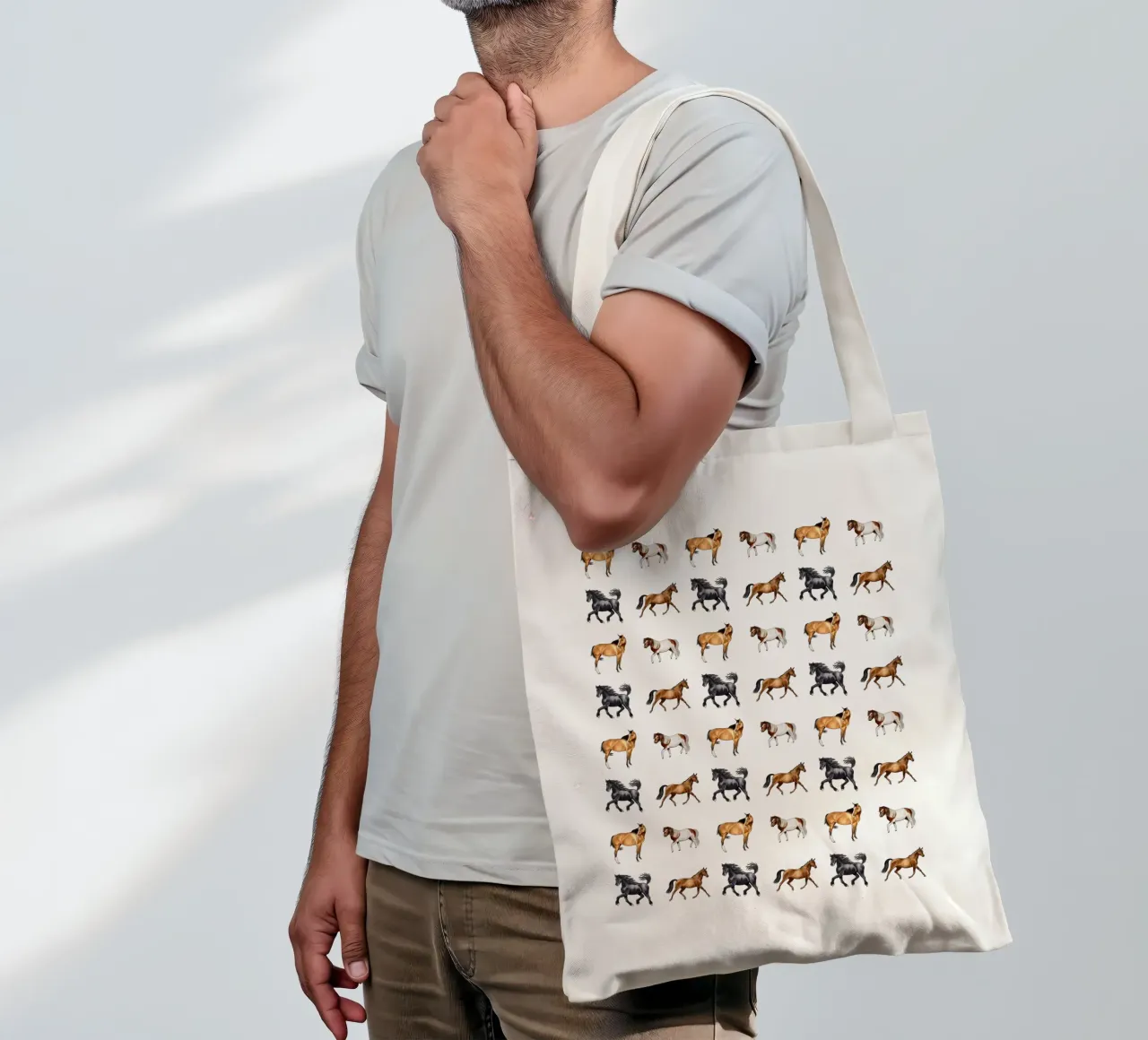 Cavalli Modello n. 01 borsa in juta da Moonlit Illustrations