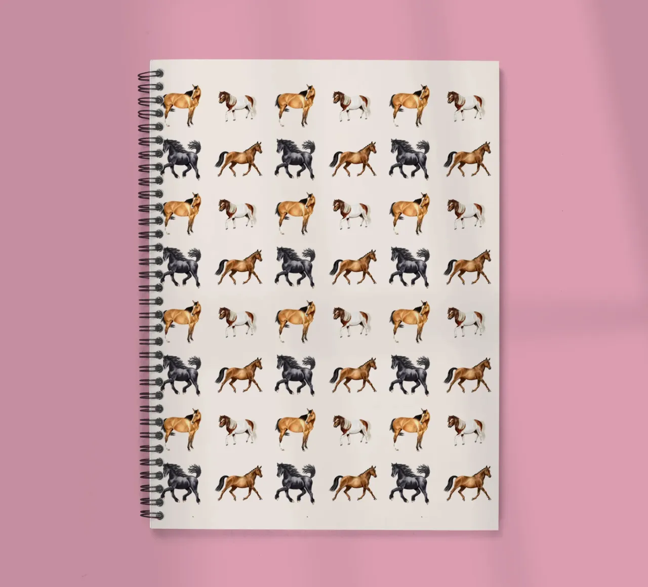 Horses Pattern No.01 spiral notebook by Moonlit Illustrations