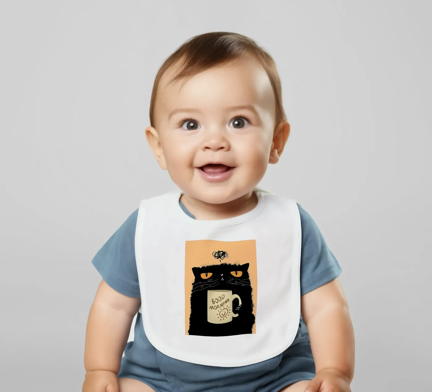 Grumpy Cat Coffee baby bib by Arjun