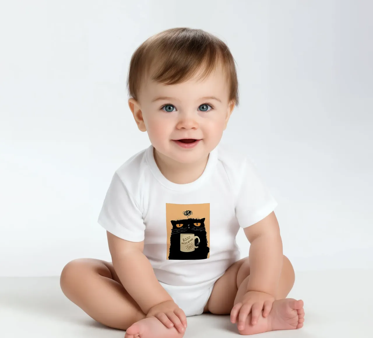 Caffè Grumpy Cat body neonato maniche corte da Arjun