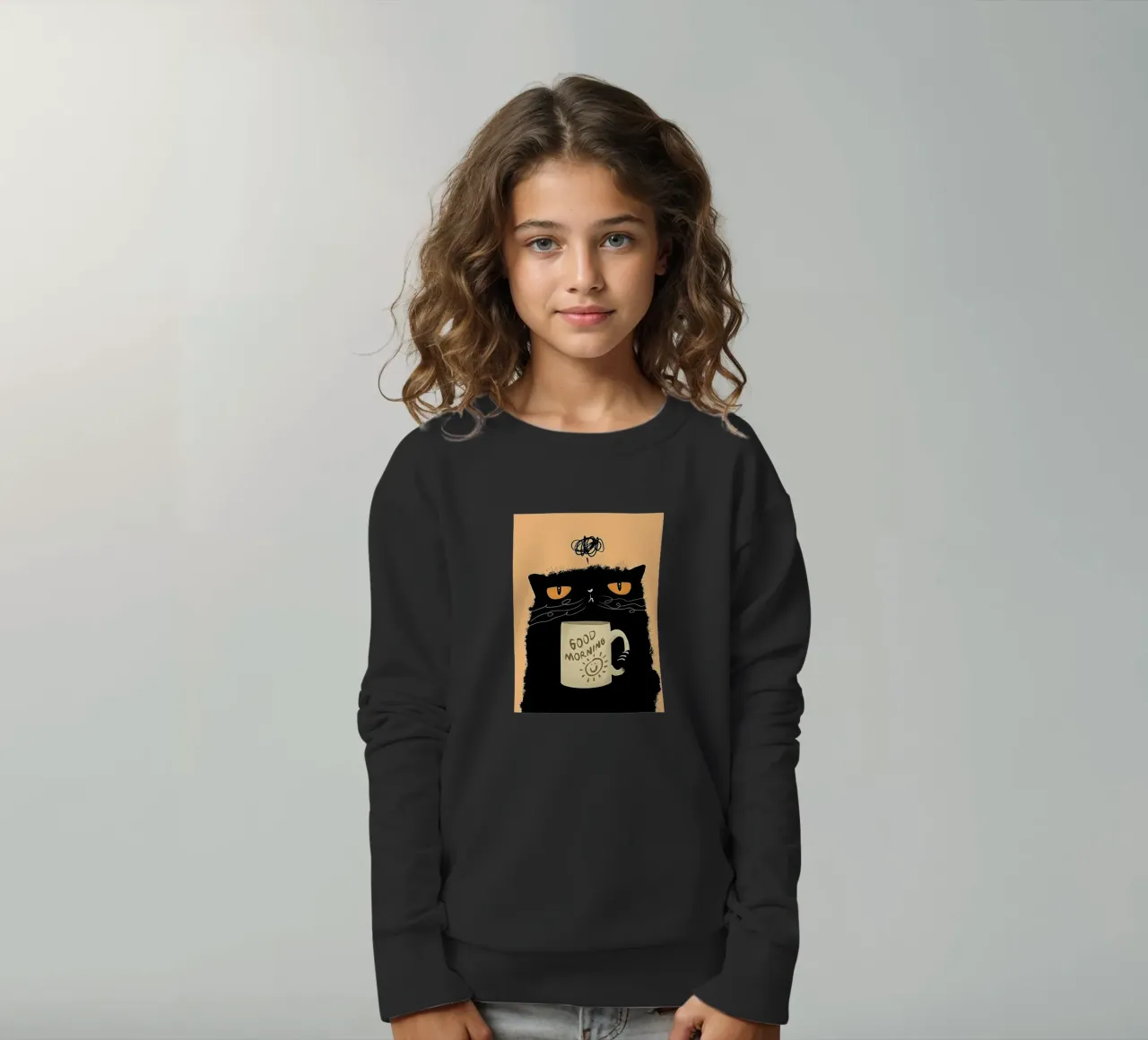 Caffè Grumpy Cat felpa bambino da Arjun