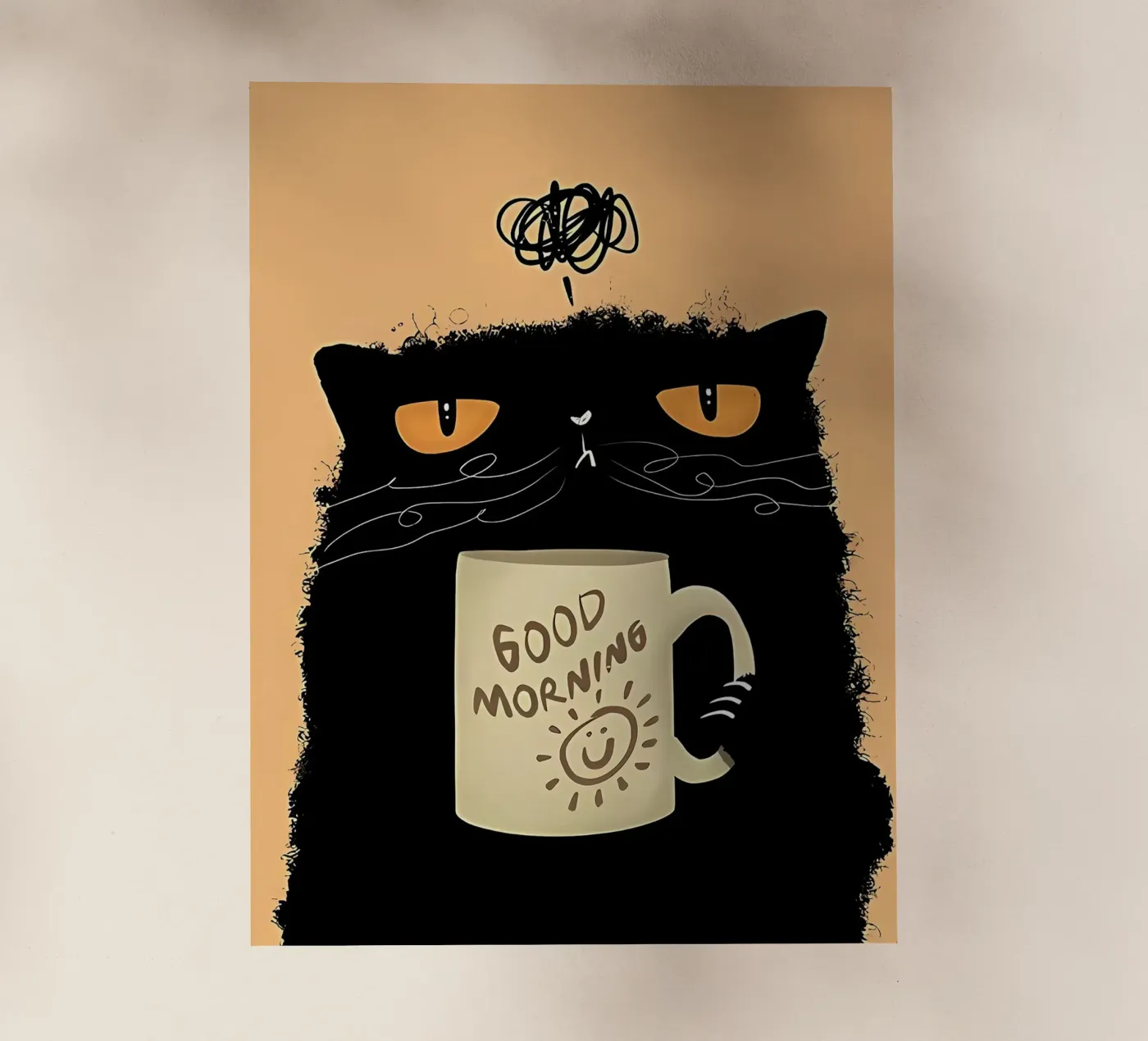 Grumpy Cat Coffee Backlit Folie von Arjun