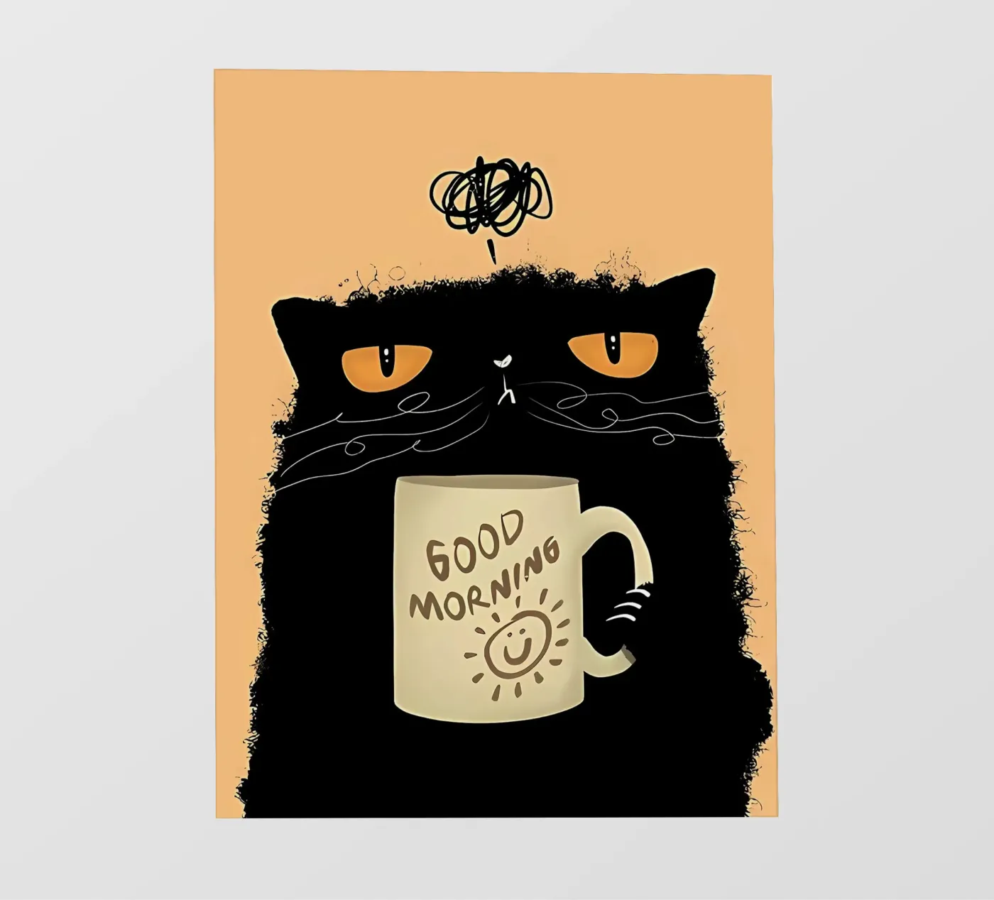 Grumpy Cat Coffee fotobehang van Arjun