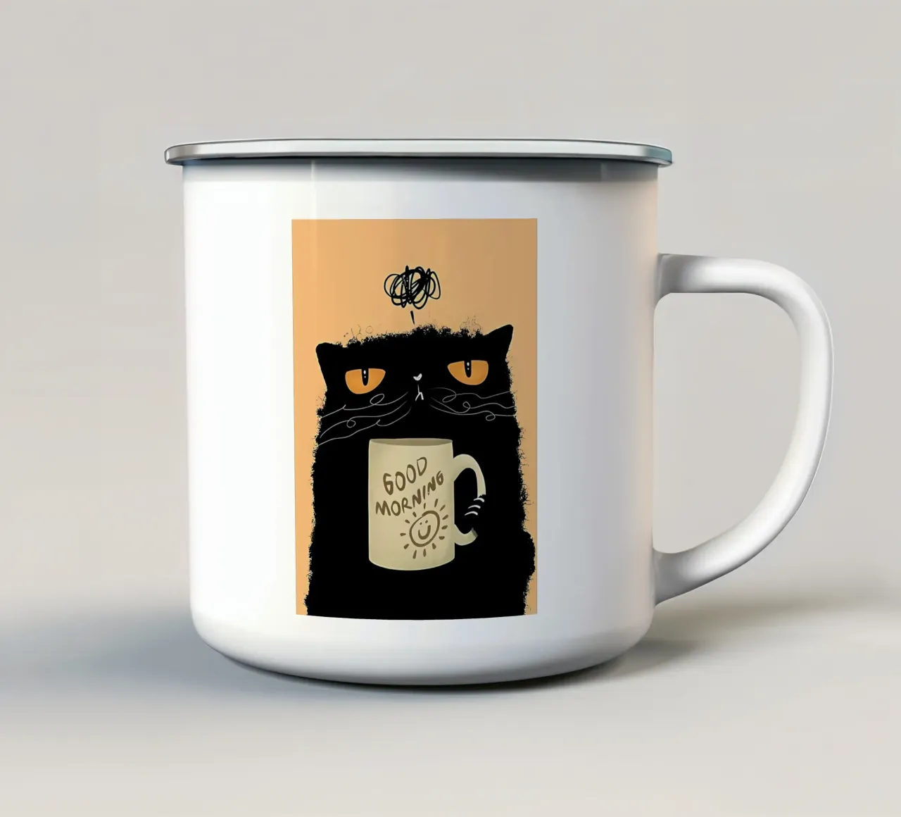 Caffè Grumpy Cat tazza in smalto da Arjun