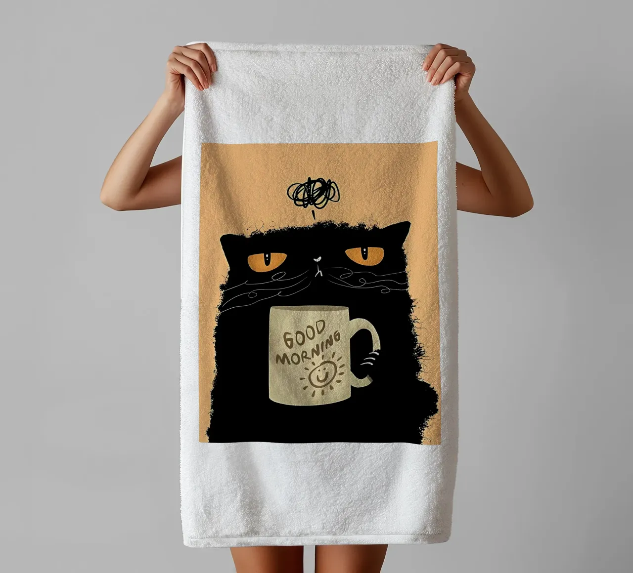 Caffè Grumpy Cat asciugamano da bagno da Arjun