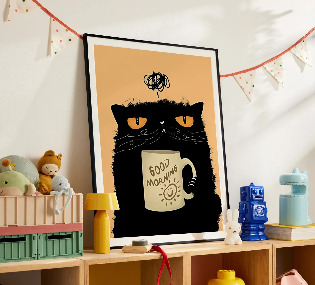 Grumpy Cat Kaffee Poster von Arjun