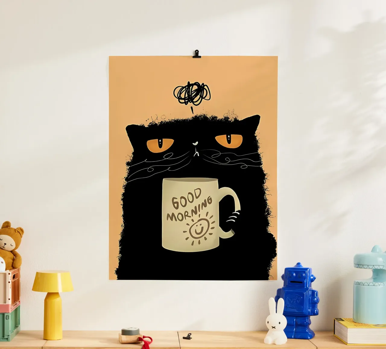 Grumpy Cat Kaffee Poster von Arjun