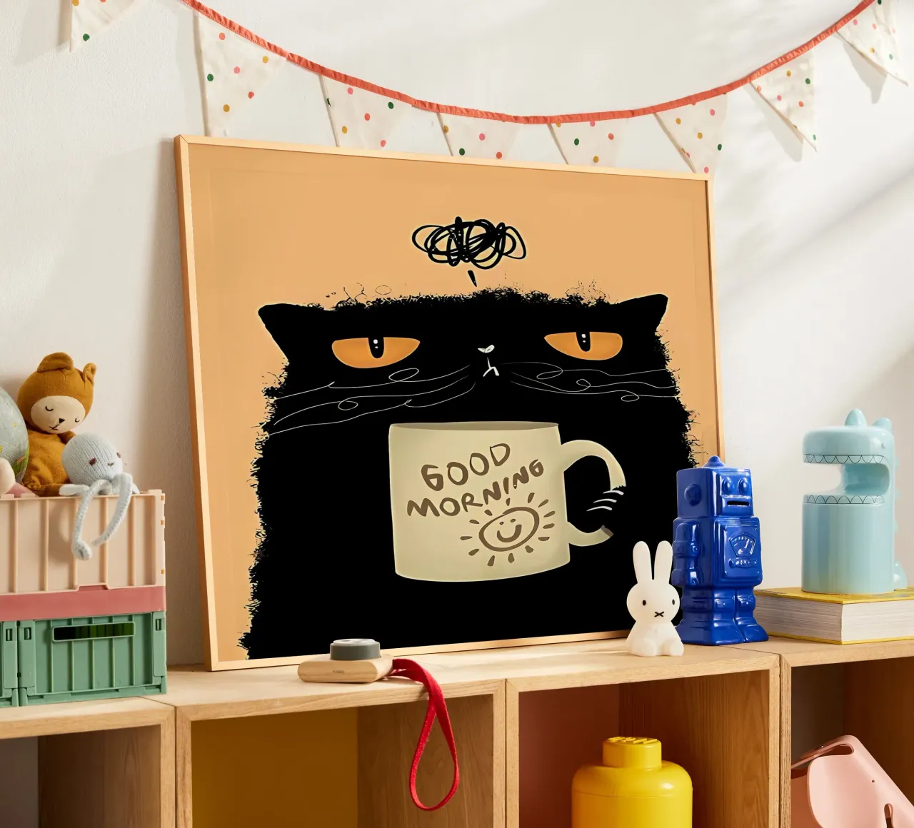 Grumpy Cat Kaffee Poster von Arjun
