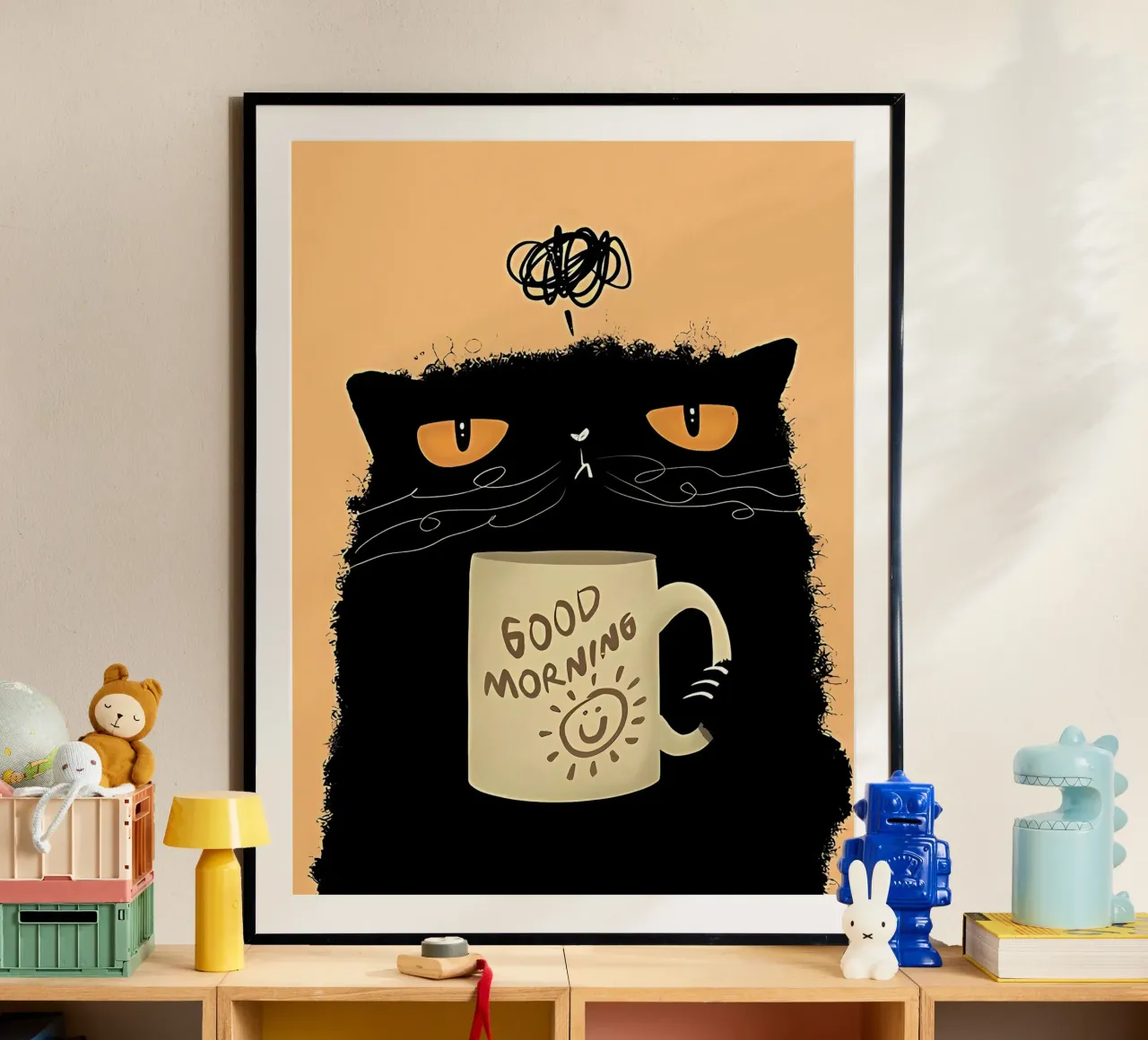 Grumpy Cat Kaffee Poster von Arjun