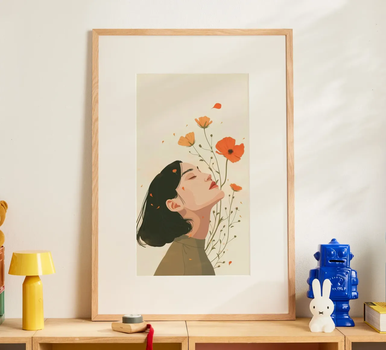 girl feel the branch flower poster da vicgaler