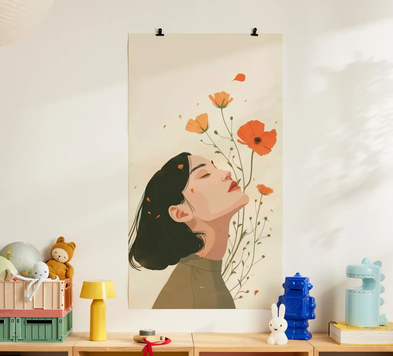girl feel the branch flower poster da vicgaler