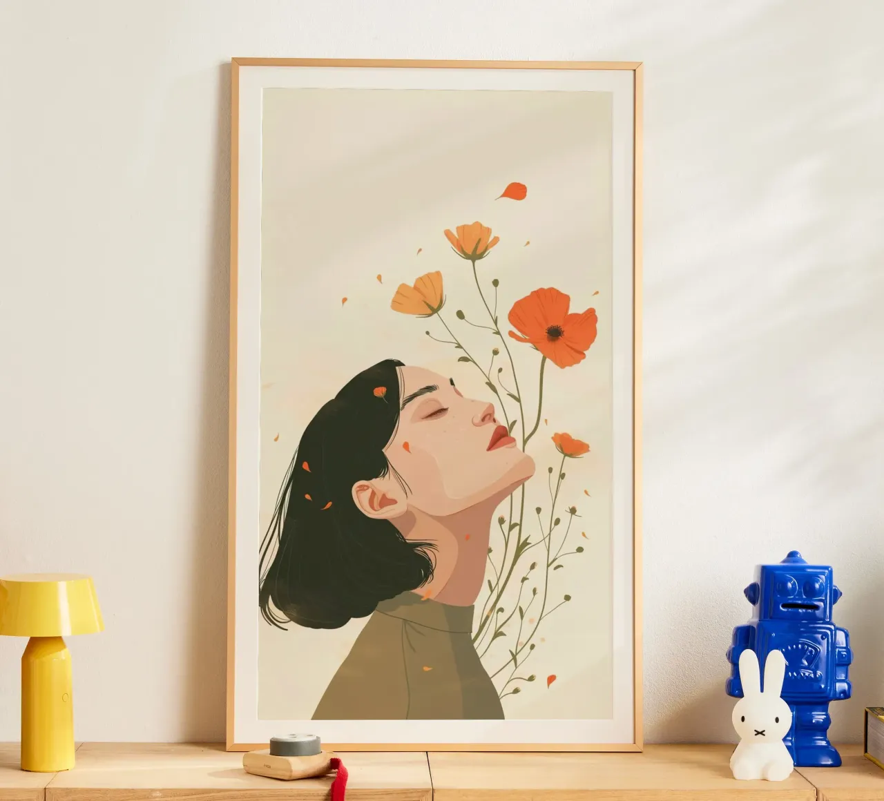 girl feel the branch flower poster da vicgaler