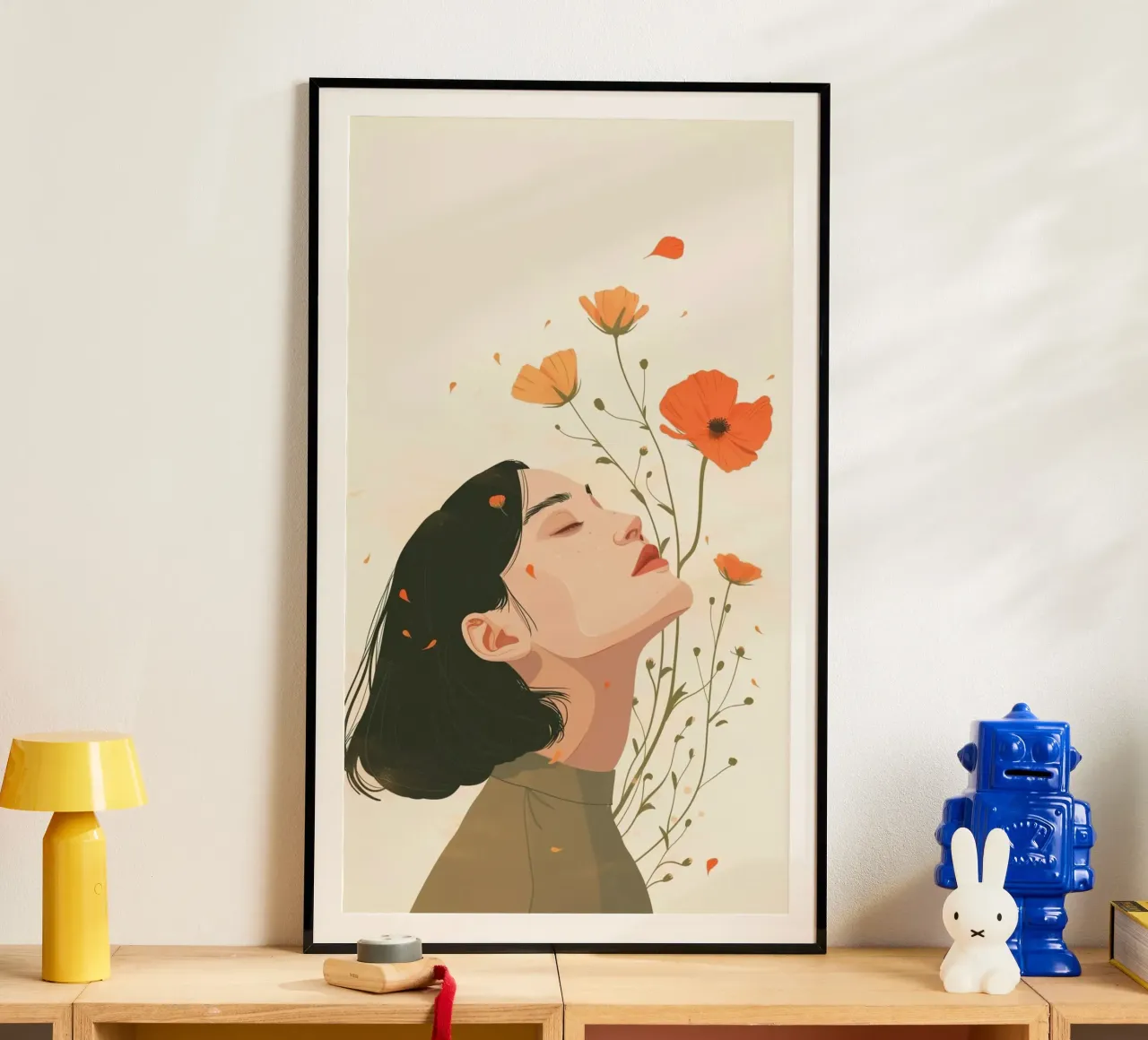 girl feel the branch flower poster da vicgaler
