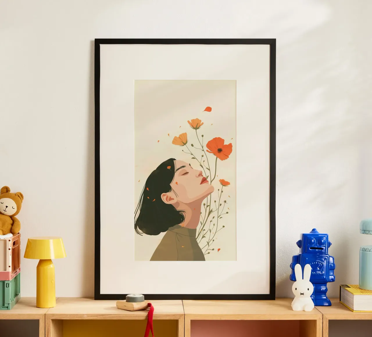 girl feel the branch flower poster da vicgaler