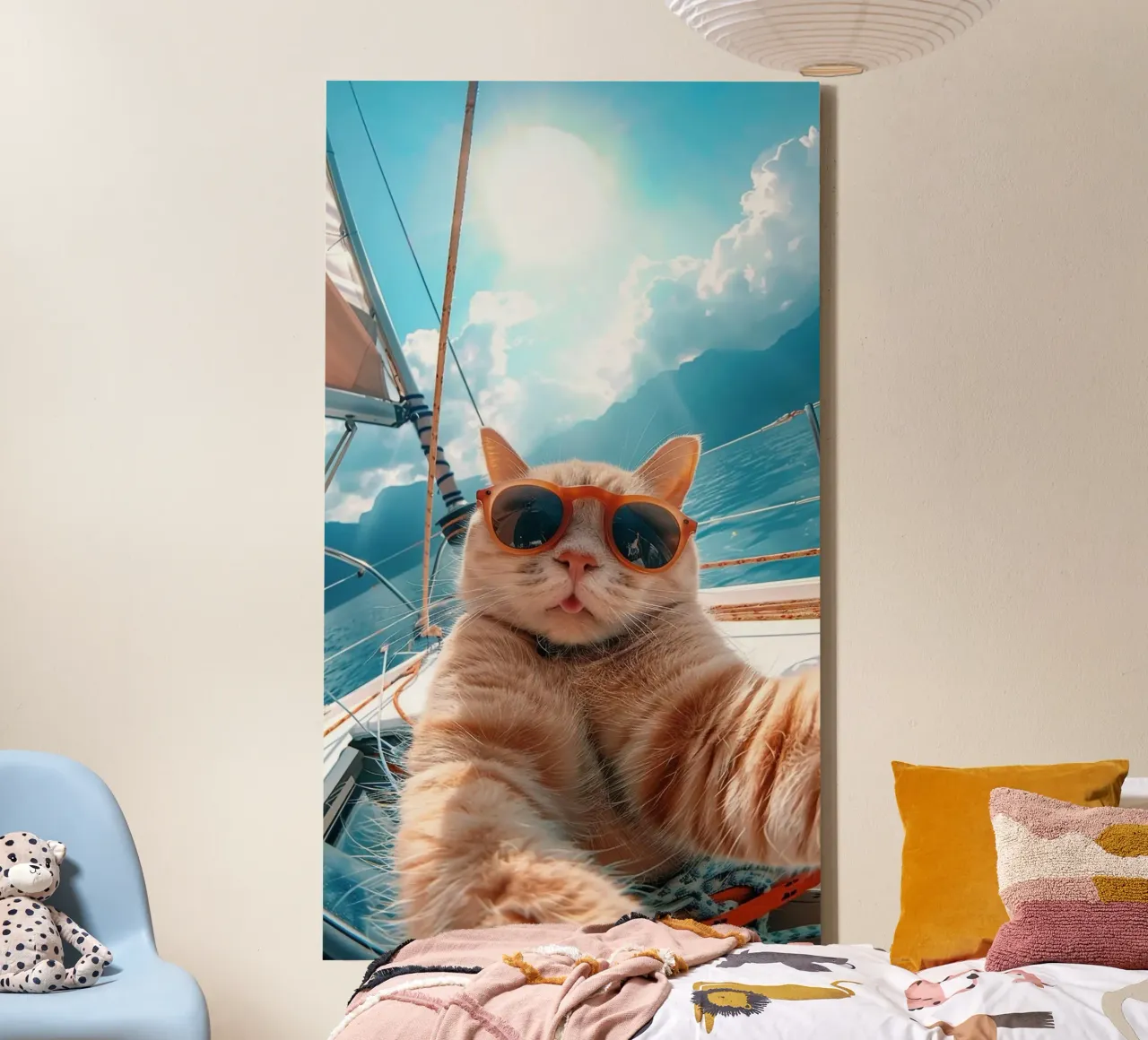 cool cat in boat canvas met Baklijst van jasnet