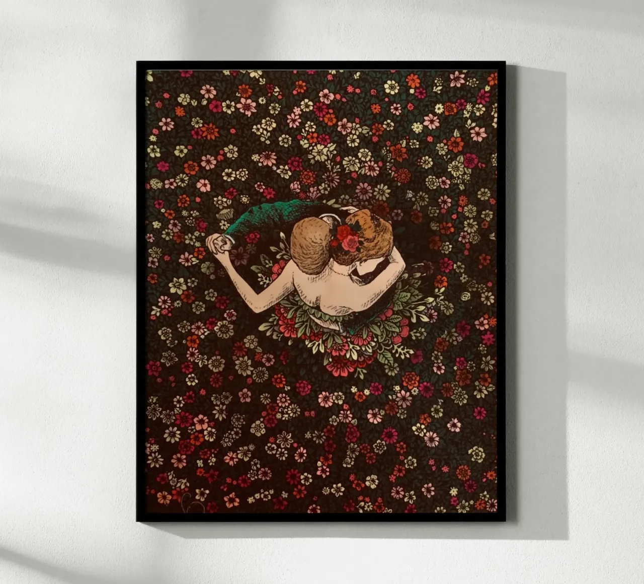 dancing in the flower floor poster con telaio in plastica da vicgaler