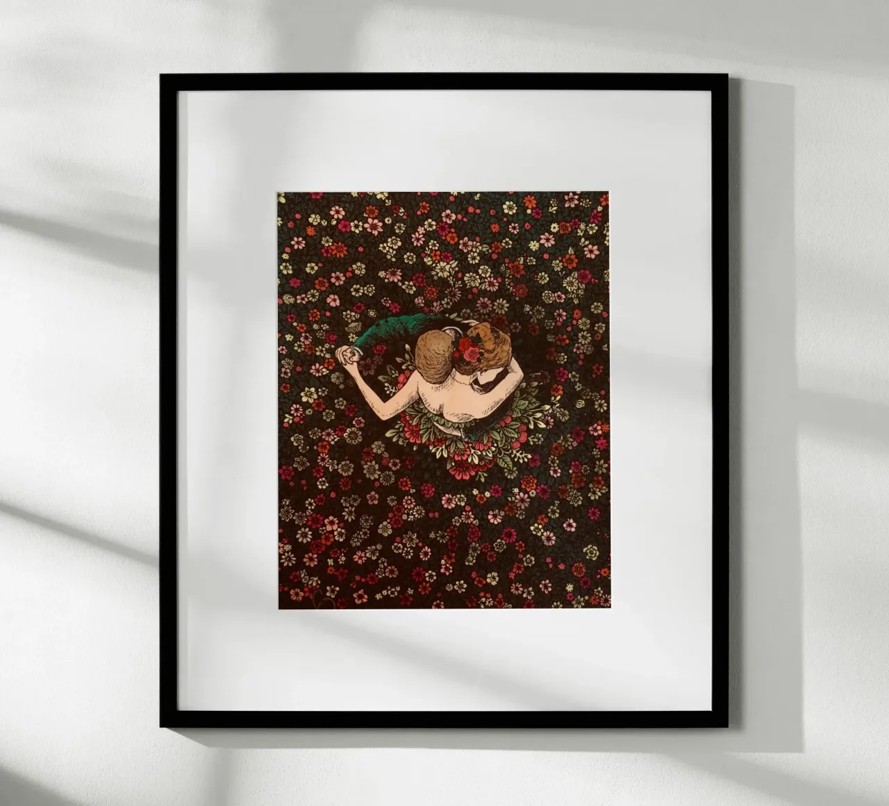 dancing in the flower floor poster con telaio in plastica da vicgaler