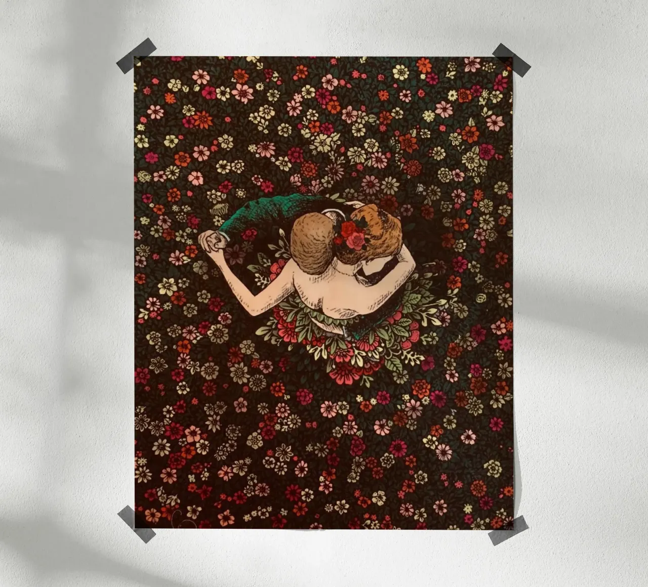 dancing in the flower floor poster con telaio in plastica da vicgaler