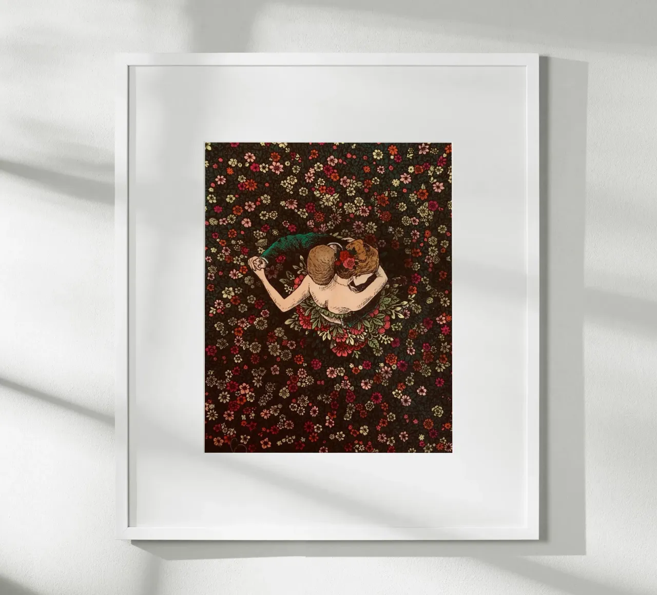 dancing in the flower floor poster con telaio in plastica da vicgaler