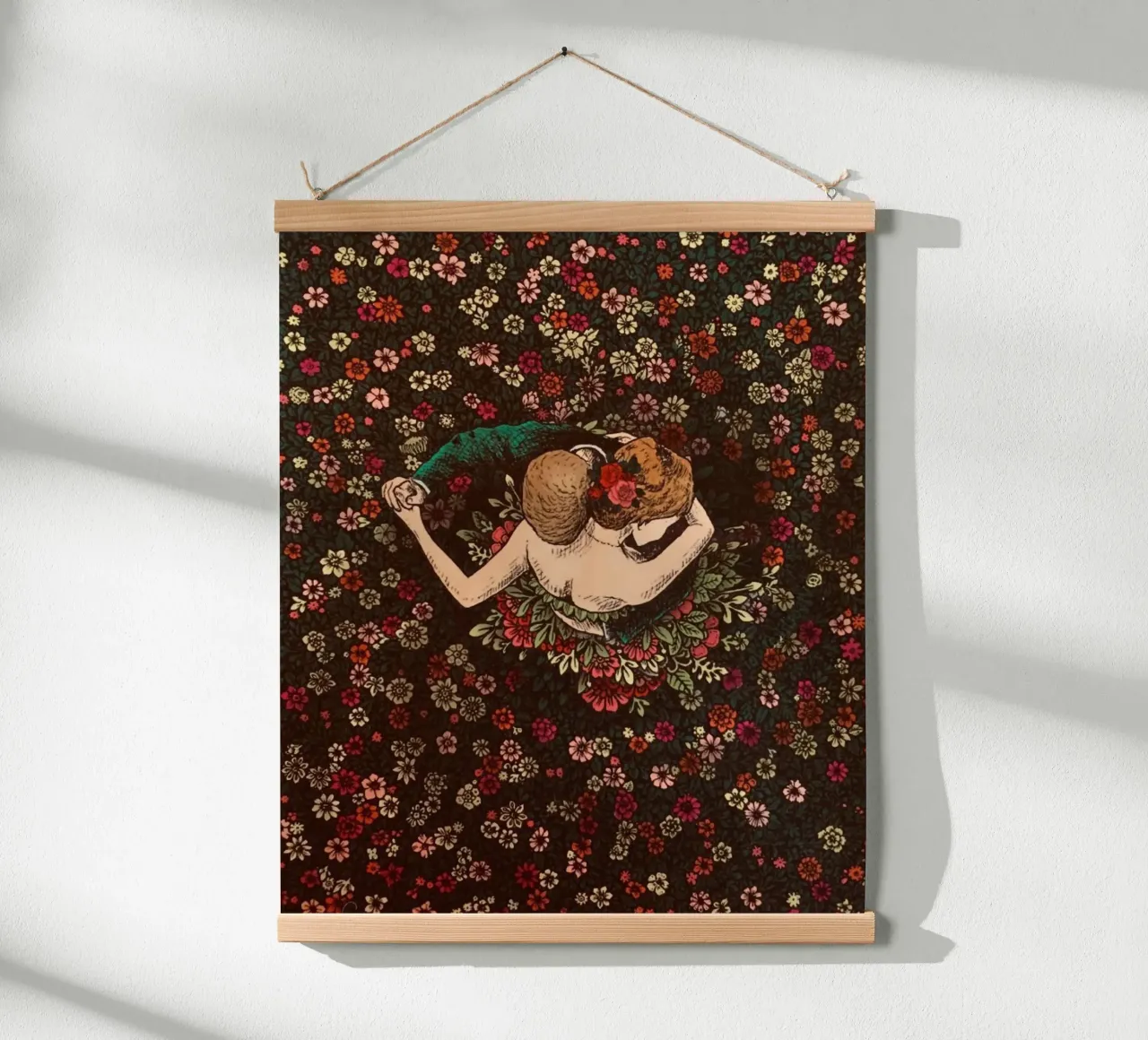 dancing in the flower floor poster con telaio in plastica da vicgaler