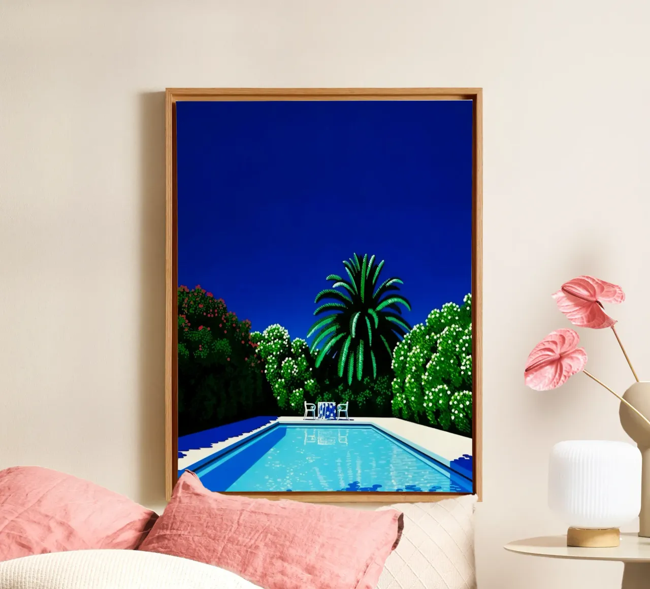 Swimming Pool canvas with Floater frame by Michael Mares