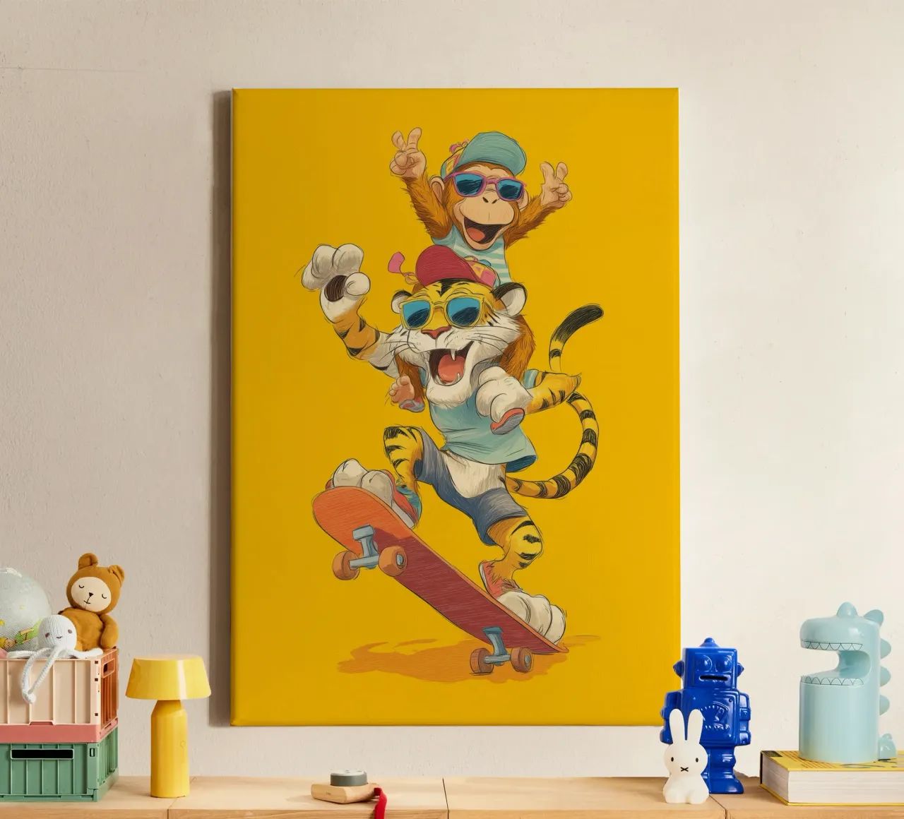 Skate Pals Forever canvas with Floater frame by Kiara