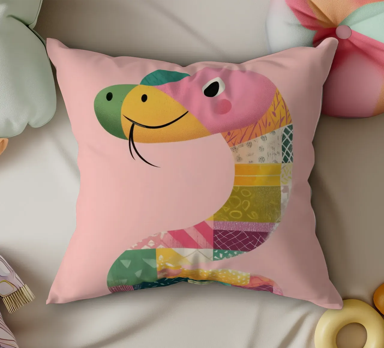 Smiling Snake Friend cuscino da Kiara