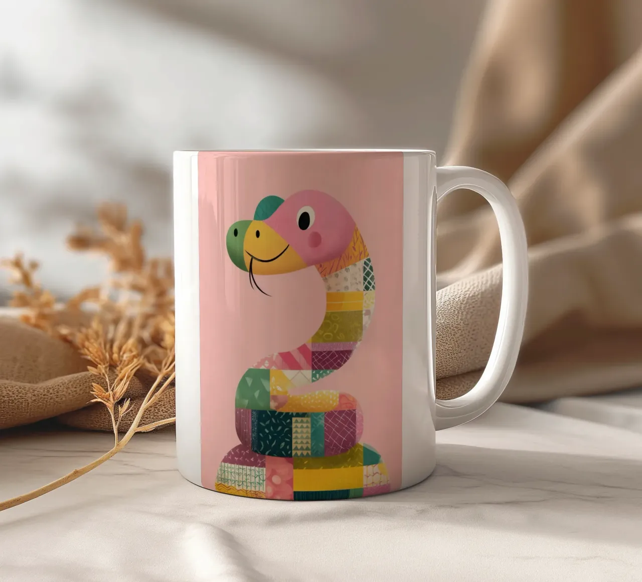 Smiling Snake Friend tazza in ceramica da Kiara