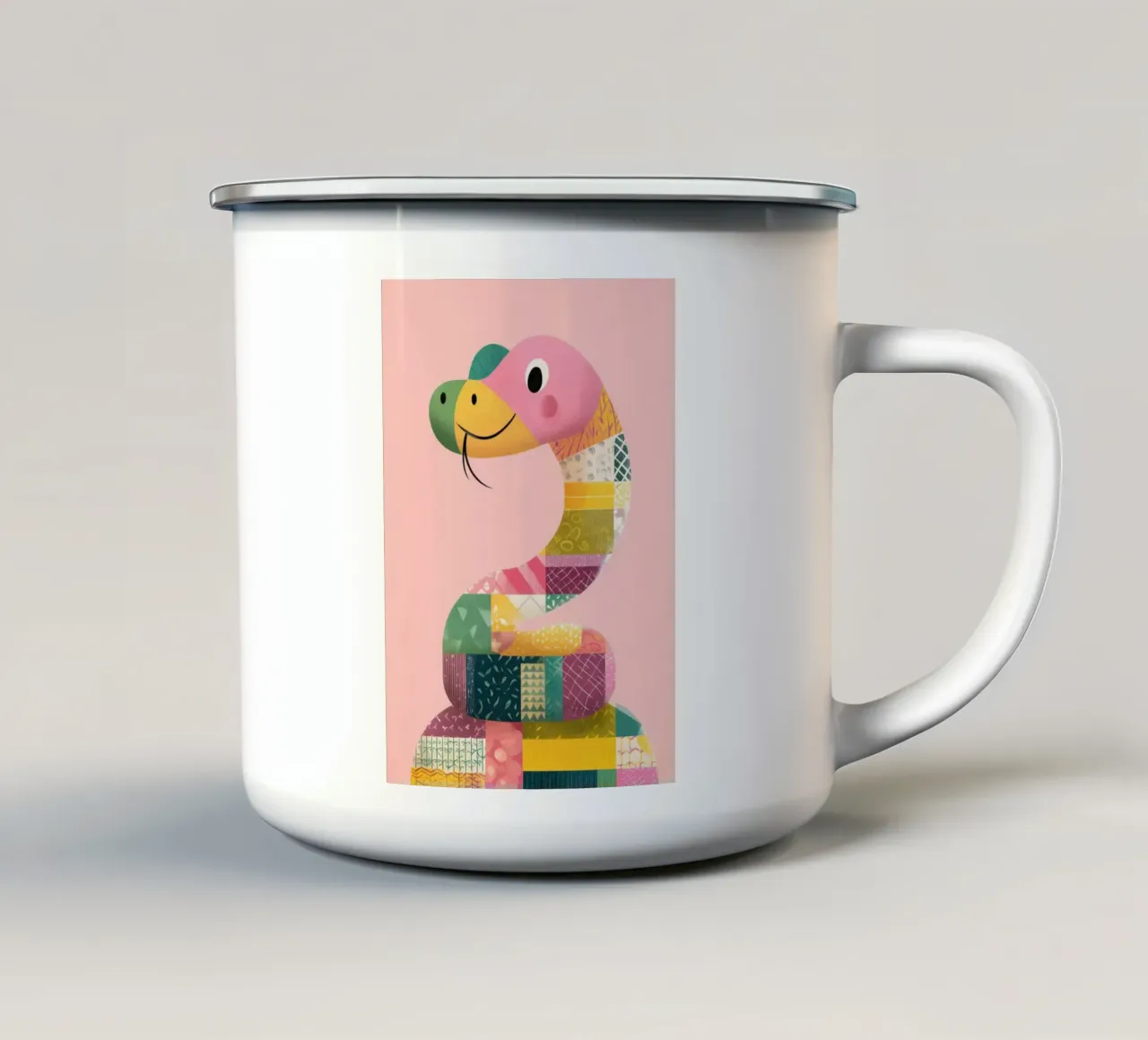 Smiling Snake Friend tazza in smalto da Kiara