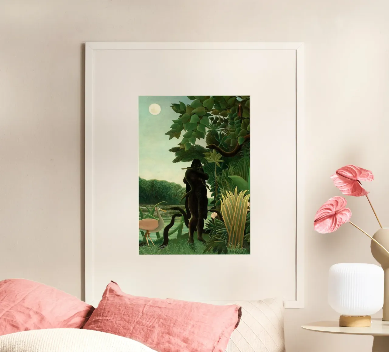 gorilla che suona il flauto poster con telaio in alluminio da taylor shop