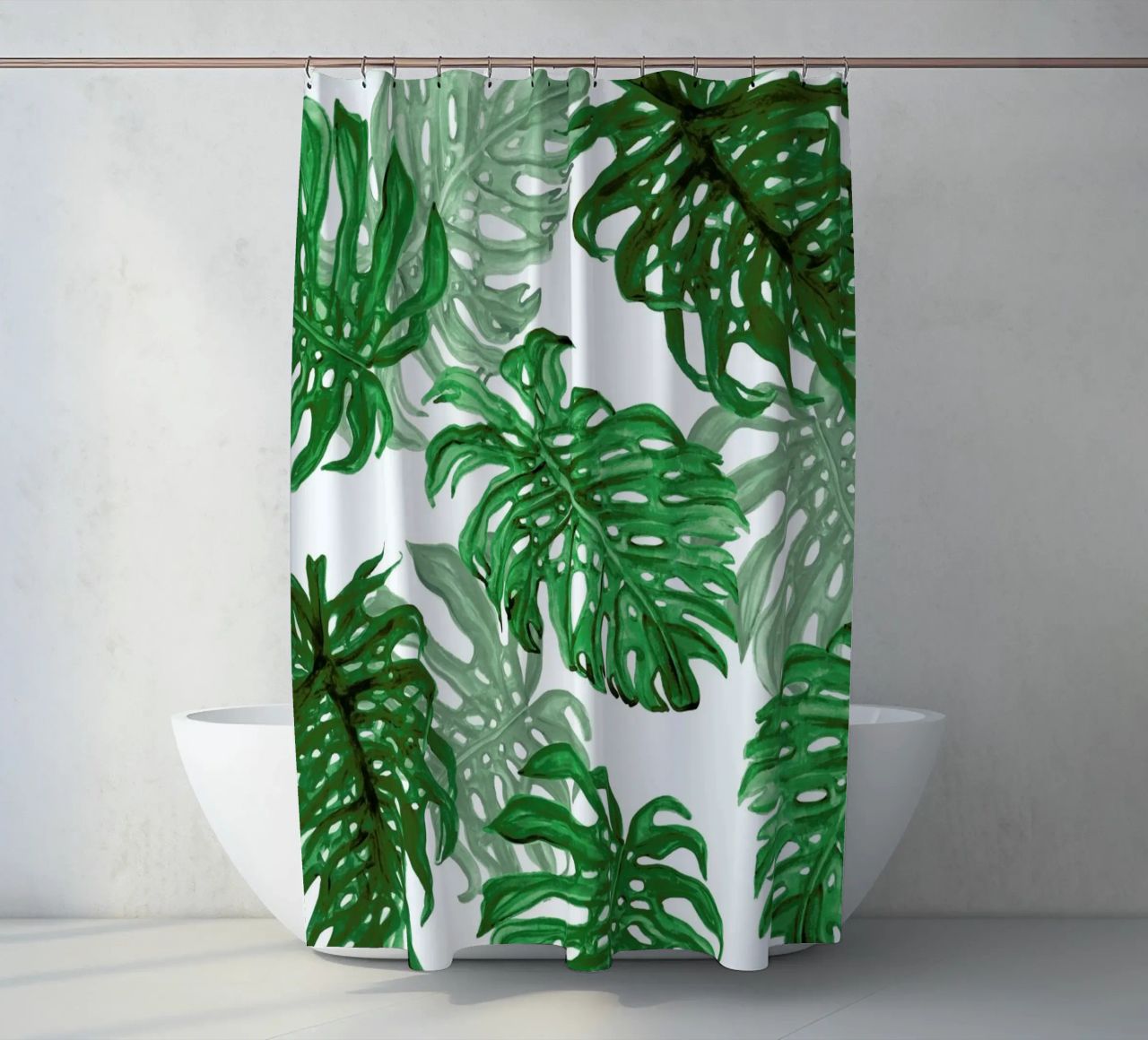 Monstera Deliciosa Duschvorhang von Laura O'Connor
